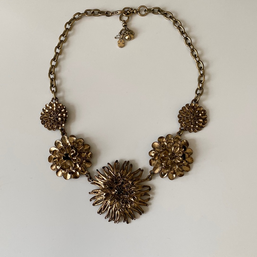 Lucky Brand Gold Floral Statement Necklace